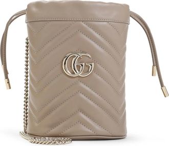Gucci Tassen, Dames, Beige, ONE Size, Leer, Compacte Crossbody Tas