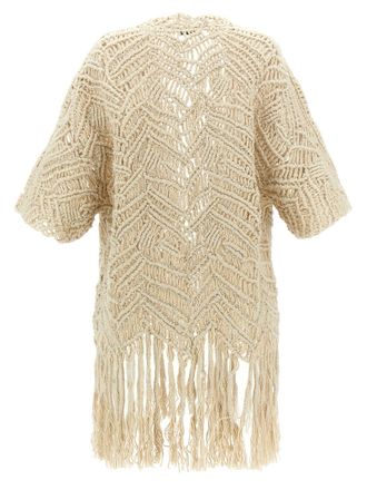 Brunello Cucinelli Womens Beige Silk Cardigan Clothing