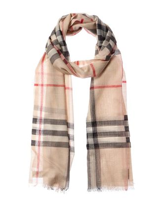 Burberry Check Wool & Silk-Blend Scarf