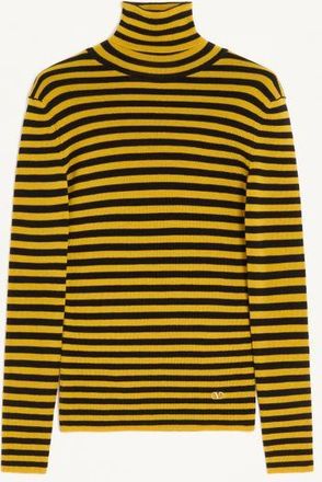 Valentino Maglia In Lana A Righe Donna NERO/GIALLO XL
