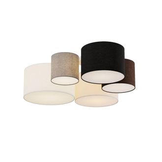 Lindby Lindby - L&aacute;mpara De Techo laurenz En Gris Textura, Tela, Tejido, Seda