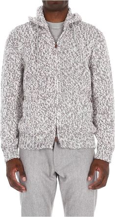 Eleventy Cashmere Knitwear, male, Multicolor, Size: XL Cashmere Hooded Sweater