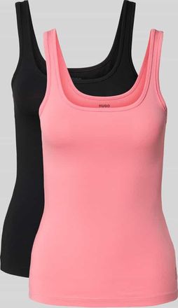 HUGO BOSS Slim Fit Unterhemd aus Baumwoll-Mix im 2er-Pack in Pink, Größe XL