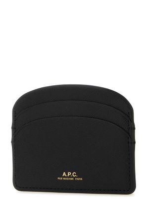 A.P.C. Womens Black Leather Demi-Lune Card Holder Lzz Calf Portafogli Wallet