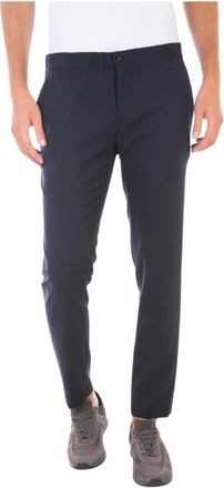 Daniele Alessandrini Jeans - Heren - Chinos - Blauw - L - Polyester - Broeken