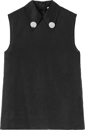 Jil Sander jewel-clip cotton sleeveless blouse - women - Cotton - 34 - Black