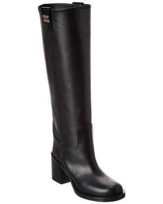 Miu Miu Leather Riding Boot