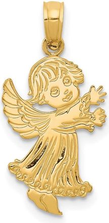Diamond2Deal 14k Yellow Gold Angel Pendant