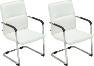 Clp Set Di 2 Sedie Cantilever Seattle In Similpelle Bianco