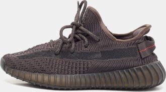 adidas Black Knit Fabric Boost 350 V2 Black Non-Reflective Sneakers Size 38 2/3