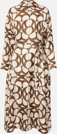 Max Mara Ileana printed silk twill shirt dress