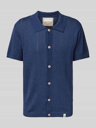Colours & Sons Regular Fit Freizeithemd mit Leinen-Anteil in Marine, Gr&ouml;&szlig;e XXL
