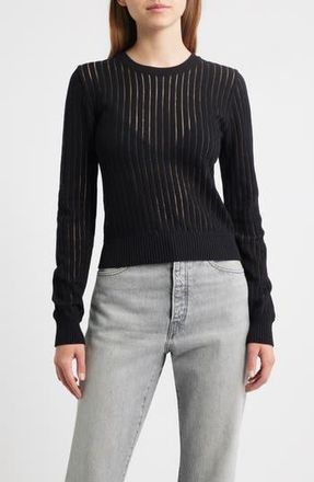Frame Denim The Sheer Stripe Sweater in Black at Nordstrom Rack, Size X-Small