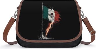 Generic Mexican Flag in Thunder Fashion Womens Crossbody Bags Novelty Handbag Shoulder Bag Purse