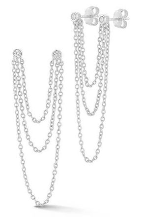 Glaze Jewelry Double Piercing Drop Chain Earrings in Silver at Nordstrom Rack