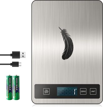 OEM Balanza De Cocina Digital Recargable (15 Kg) - Alta Precisi&oacute;n 1 G/0,1 Oz, Balanza De Alimentos Usb-c Con Bater&iacute;a Incluida Y Funci&oacute;n Profesional Durade