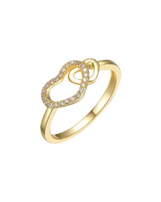 Rachel Glauber 14K Plated Cz Hearts Ring