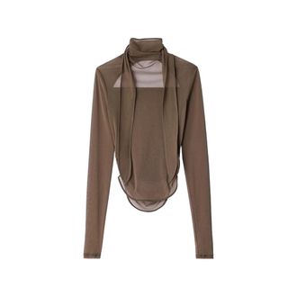 Christophe Lemaire BALLERINA SCARF TOP IN MESH JERSEY