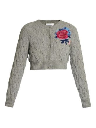 Erdem Cardigan in maglia a trecce - Grigio