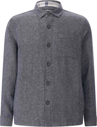 Barbour Stillwater Linen Blend Overshirt - Heren - Casual Overhemden - Blauw - M - Katoen - Overhemden