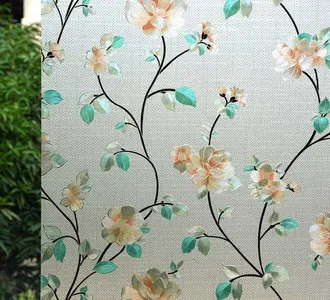 No Brand Pel&iacute;cula Para Ventanas - Pel&iacute;cula Decorativa Electrost&aacute;tica - 30 X 200 Cm - Pel&iacute;cula Mate, Sin Pegamento Para Privacidad - Patr&oacute;n De Flores De Jazm&iacute;n 