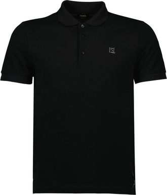 Fendi Klassieke Zwarte Piqu&eacute; Katoenen Polo - Heren - Polos - Zwart - S - Katoen - Tops