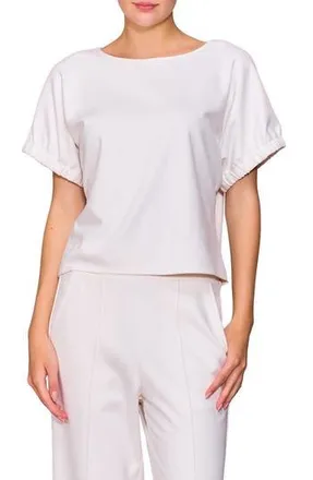 Melloday Puff Sleeve Knit Top in Bone at Nordstrom Rack, Size X-Small