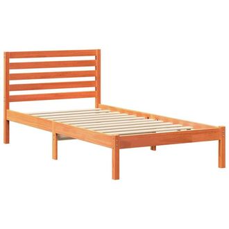 Berkfield Home with Headboard Wax brown 90 x 190 cm Solid pine wood