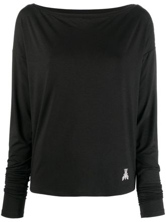 Patrizia Pepe boat-neck long-sleeve top - Black