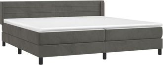 vidaXL Cama Box Spring Con Colch&oacute;n Terciopelo Gris Oscuro 200x200 Cm Vidaxl