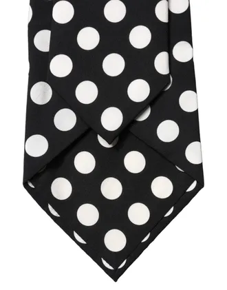 Dolce & Gabbana Polka-Dot Silk Necktie - Black