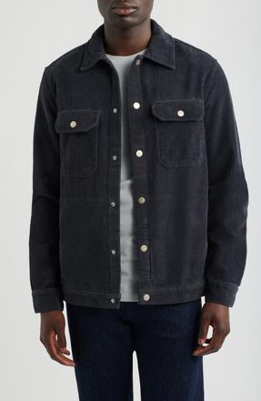 Mavi Corduroy Snap-Up Shirt in Phantom at Nordstrom, Size Xx-Large