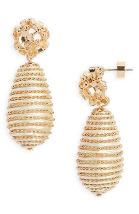 Nordstrom Ball Chain Statement Drop Earrings in Neutral- Gold at Nordstrom