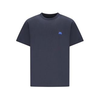 Jil Sander T-Shirt CN SS - EMB - Heren - Tops - Blauw - Maat: S Katoen