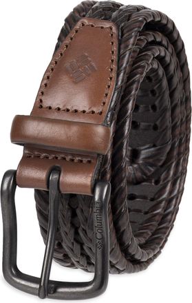 Columbia Mens Braided Belt-Casual Dress with Single Prong Buckle for Jeans Khakis, Tan, Large (38-40)