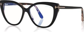 Tom Ford FT5673-B 005 Black/Havana/Clear Blue Light Block 54mm