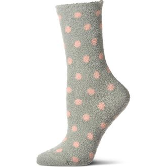 MeMoi Polka Dot Lavender Infused Crew Socks in Sage Green at Nordstrom, Size 9
