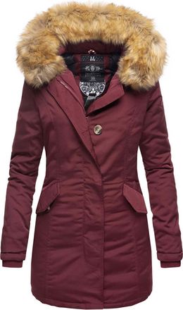 Marikoo dames winterparka Karmaa met afneembare imitatiebontkraag