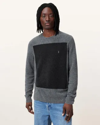 AllSaints Mens Polyamide Lobke Ramskull Crew Neck Jumper, Size: XXL