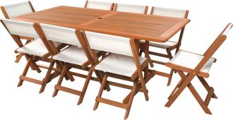 Habitat et Jardin Comedor De Jard&iacute;n s&eacute;oul - 1 Mesa + 8 Sillas - Maple - Beige