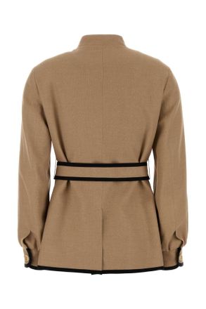 Valentino Garavani Womens Beige Viscose Blend Blazer Giacche E Gilet