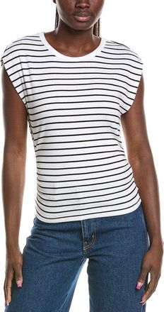 Michael Stars Joni Crewneck Power Shoulder Top