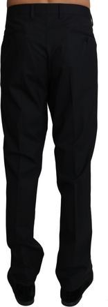 Dolce & Gabbana Mens Wool Stretch Dress Trousers Black