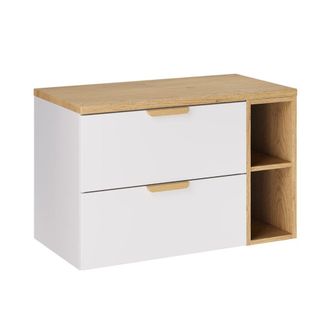 Petits Meubles Mueble lavabo 2 nichos 80cm mate paneles laminados blanco
