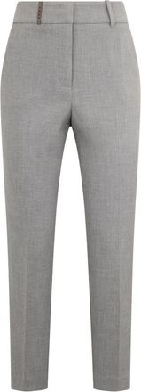 PESERICO High-waist tapered-fit broek - Dames - Slim Fit Broeken - Grijs - XS - Katoen - Broeken