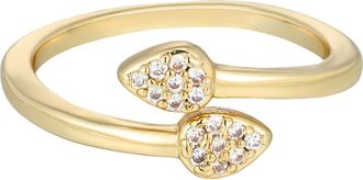 Adornia 14K Gold Plated Cubic Zirconia Bypass Ring at Nordstrom Rack, Size 7