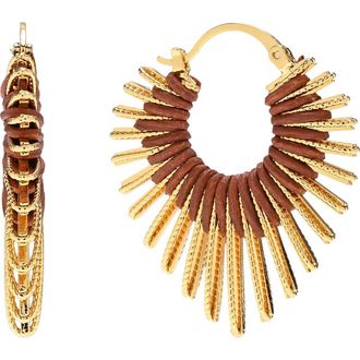 Eye Candy Los Angeles Nadia Wrapped Hoop Earrings in Gold at Nordstrom Rack