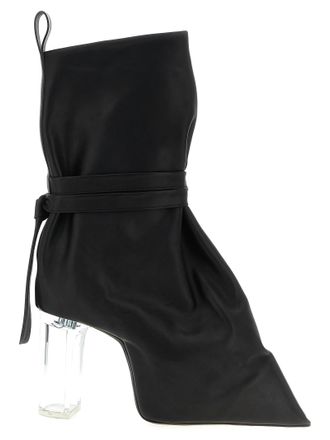 Rick Owens Black Cowhide Ankle Womens Boots