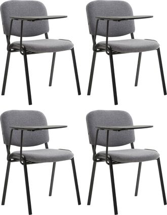 Clp Juego De 4 Sillas Ken En Tela Con Mesa Plegable Gris