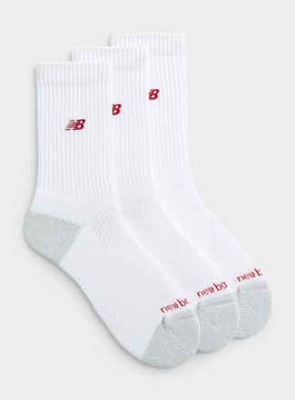 New Balance Mens Embroidered-logo padded ribbed socks 3-pack